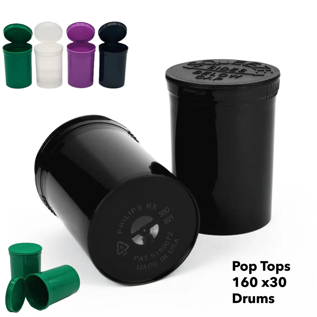 160 Dram Pop Tops: Secure and Convenient Storage for Herbs & Medicines