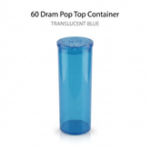 Translucent Blue 60 Dram Pop Top Containers – Squeeze-to-Open PP Plastic Storage Tubes | 13.5cm x 4.5cm | Pack of 75