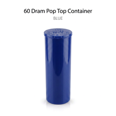 Blue 60 Dram Pop Top Containers – Squeeze Top PP Plastic Storage Tubes | 13.5cm x 4.5cm | 75 Pack