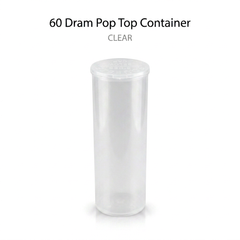 Clear 60 Dram Pop Top Containers – Squeeze Top PP Plastic Storage Tubes | 13.5cm x 4.5cm | 75 Pack