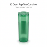 Translucent Green 60 Dram Pop Top Containers – Squeeze-to-Open PP Plastic Storage Tubes | 13.5cm x 4.5cm | Pack of 75