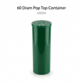 Green 60 Dram Pop Top Containers – Squeeze Top PP Plastic Storage Tubes | 13.5cm x 4.5cm | 75 Pack