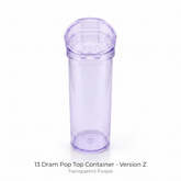 Transparent Purple, 13 Dram Pop Top Containers – Version Z, 80mm x 30mm PP Plastic Storage Pots – Box of 315