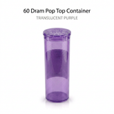 Translucent Purple 60 Dram Pop Top Containers – Squeeze-to-Open PP Plastic Storage Tubes | 13.5cm x 4.5cm | Pack of 75