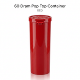 Red 60 Dram Pop Top Containers – Squeeze-to-Open PP Plastic Storage Tubes | 13.5cm x 4.5cm | Pack of 75