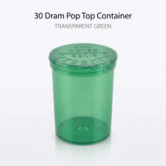 Transparent Green 30 Dram Pop Top Containers 160Pcs – Squeeze-to-Open PP Plastic Storage Tubes | 70mm x 47mm