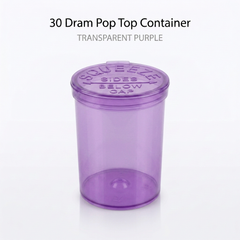 Transparent Purple 30 Dram Pop Top Containers 160 Pcs – Squeeze-to-Open PP Plastic Storage Tubes | 70mm x 47mm