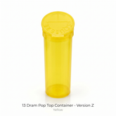 Yellow 13 Dram Pop Top Containers – Version Z, 80mm x 30mm PP Plastic Storage Pots – Box of 315