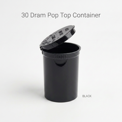 Black 30 Dram Pop Top Containers 160 Pcs – Squeeze-to-Open PP Plastic Storage Tubes | 70mm x 47mm