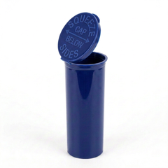 Blue 60 Dram Pop Top Containers – Squeeze Top PP Plastic Storage Tubes | 13.5cm x 4.5cm | 75 Pack
