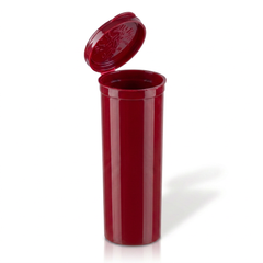 Red 60 Dram Pop Top Containers – Squeeze-to-Open PP Plastic Storage Tubes | 13.5cm x 4.5cm | Pack of 75