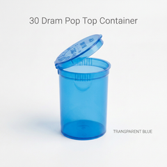 Transparent Blue 30 Dram Pop Top Containers 160 Pcs – Squeeze-to-Open PP Plastic Storage Tubes | 70mm x 47mm