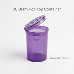 Transparent Purple 30 Dram Pop Top Containers 160 Pcs – Squeeze-to-Open PP Plastic Storage Tubes | 70mm x 47mm