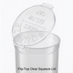 Clear 60 Dram Pop Top Containers – Squeeze Top PP Plastic Storage Tubes | 13.5cm x 4.5cm | 75 Pack