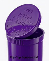 Purple 60 Dram Pop Top Containers – Squeeze Top PP Plastic Storage Tubes | 13.5cm x 4.5cm | 75 Pack
