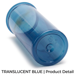 Translucent Blue 60 Dram Pop Top Containers – Squeeze-to-Open PP Plastic Storage Tubes | 13.5cm x 4.5cm | Pack of 75