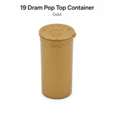 Gold 19 Dram Pop Top Containers 225 Pcs – Squeeze-to-Open PP Plastic Storage Tubes | 7cm x 3.8cm
