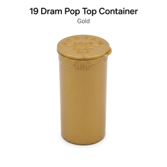 Gold 19 Dram Pop Top Containers – Squeeze-to-Open PP Plastic Storage Tubes | 7cm x 4cm