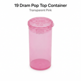 Transparent-Pink 19 Dram Pop Top Containers 225 Pcs – Squeeze-to-Open PP Plastic Storage Tubes | 7cm x 3.8cm
