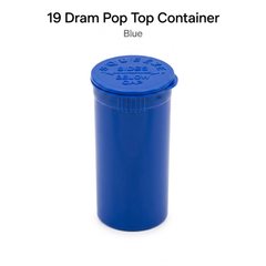 Blue 19 Dram Pop Top Containers – Squeeze-to-Open PP Plastic Storage Tubes | 7cm x 4cm
