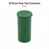 Green 19 Dram Pop Top Containers 225 Pcs– Squeeze-to-Open PP Plastic Storage Tubes | 7cm x 3.8cm