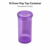 Transparent-Purple 19 Dram Pop Top Containers 225 pcs – Squeeze-to-Open PP Plastic Storage Tubes | 7cm x 3.8cm