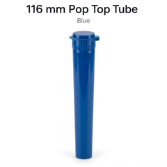 Blue 116mm Pop Top Tube – Slim PP Plastic Flip-Top Storage Container | 116mm x 18.6mm