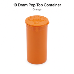 Orange 19 Dram Pop Top Containers 225 Pcs – Squeeze-to-Open PP Plastic Storage Tubes | 7cm x 3.8cm