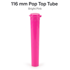 Bright Pink 116mm Pop Top Tube 500 Pcs – Slim PP Plastic Flip-Top Storage Container | 116mm x 18.6mm
