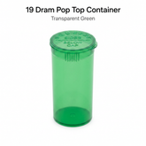 Transparent-Green 19 Dram Pop Top Containers 225 Pcs – Squeeze-to-Open PP Plastic Storage Tubes | 7cm x 3.8cm