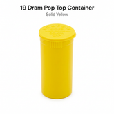 Solid-Yellow 19 Dram Pop Top Containers 225 Pcs – Squeeze-to-Open PP Plastic Storage Tubes | 7cm x 3.8cm