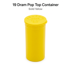 Solid-Yellow 19 Dram Pop Top Containers 225 Pcs – Squeeze-to-Open PP Plastic Storage Tubes | 7cm x 3.8cm