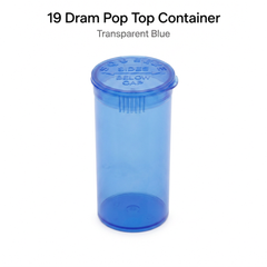Transparent-Blue 19 Dram Pop Top Containers 225 Pcs – Squeeze-to-Open PP Plastic Storage Tubes | 7cm x 3.8cm
