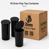 Black 19 Dram Pop Top Containers 225 Pcs – Squeeze-to-Open PP Plastic Storage Tubes | 7cm x 3.8cm