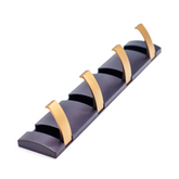 ZAAM 5 Hook Heavy Duty Aluminium Wall-Mounted Hanger – Black & Gold - Coat, Towel & Clothes Hanging Rack