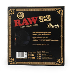 RAW Black Stash Clock Wall Clock Hidden Storage | Secret Compartment Clock | RAW Classic Rolling Papers Design