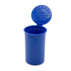 Blue 19 Dram Pop Top Containers – Squeeze-to-Open PP Plastic Storage Tubes | 7cm x 4cm