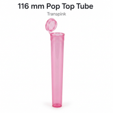 Transparent Pink 116mm Pop Top Tube 500 Pcs – Slim PP Plastic Flip-Top Storage Container | 116mm x 18.6mm