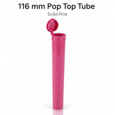 Solid Pink 116mm Pop Top Tube 500 Pcs – Slim PP Plastic Flip-Top Storage Container | 116mm x 18.6mm