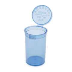 Transparent-Blue 19 Dram Pop Top Containers 225 Pcs – Squeeze-to-Open PP Plastic Storage Tubes | 7cm x 3.8cm