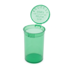 Transparent-Green 19 Dram Pop Top Containers 225 Pcs – Squeeze-to-Open PP Plastic Storage Tubes | 7cm x 3.8cm
