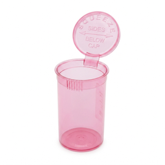 Transparent-Pink 19 Dram Pop Top Containers 225 Pcs – Squeeze-to-Open PP Plastic Storage Tubes | 7cm x 3.8cm