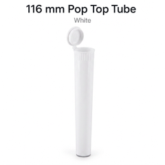 White 116mm Pop Top Tube 500 Pcs – Slim PP Plastic Flip-Top Storage Container | 116mm x 18.6mm