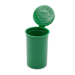 Green 19 Dram Pop Top Containers – Squeeze-to-Open PP Plastic Storage Tubes | 7cm x 4cm