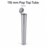 Silver 116mm Pop Top Tube 500 Pcs – Slim PP Plastic Flip-Top Storage Container | 116mm x 18.6mm