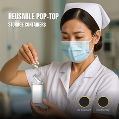 Premium 13 Dram Pop Top Containers – Airtight, Smell-Proof & Child-Resistant Vials for Herbs, Pills & Small Items | New Colors | 50 or 100 Pack