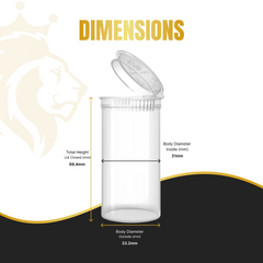 Premium 13 Dram Pop Top Containers – Airtight, Smell-Proof & Child-Resistant Vials for Herbs, Pills & Small Items | New Colors | 50 or 100 Pack