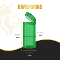 Premium 13 Dram Pop Top Containers – Airtight, Smell-Proof & Child-Resistant Vials for Herbs, Pills & Small Items | New Colors | 50 or 100 Pack