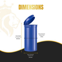 Premium 13 Dram Pop Top Containers – Airtight, Smell-Proof & Child-Resistant Vials for Herbs, Pills & Small Items | New Colors | 50 or 100 Pack