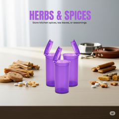 225 x 19 Drams Pop Top Containers vials, Herbs & Medicine Container, Squeeze Drams Many Color Full Box By Zaam Products